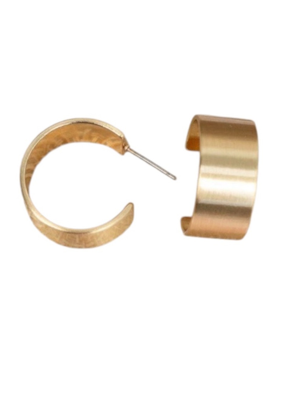 Elio Velvet Evenings Matte Gold Tone Hoop Stud Earrings (NWT)